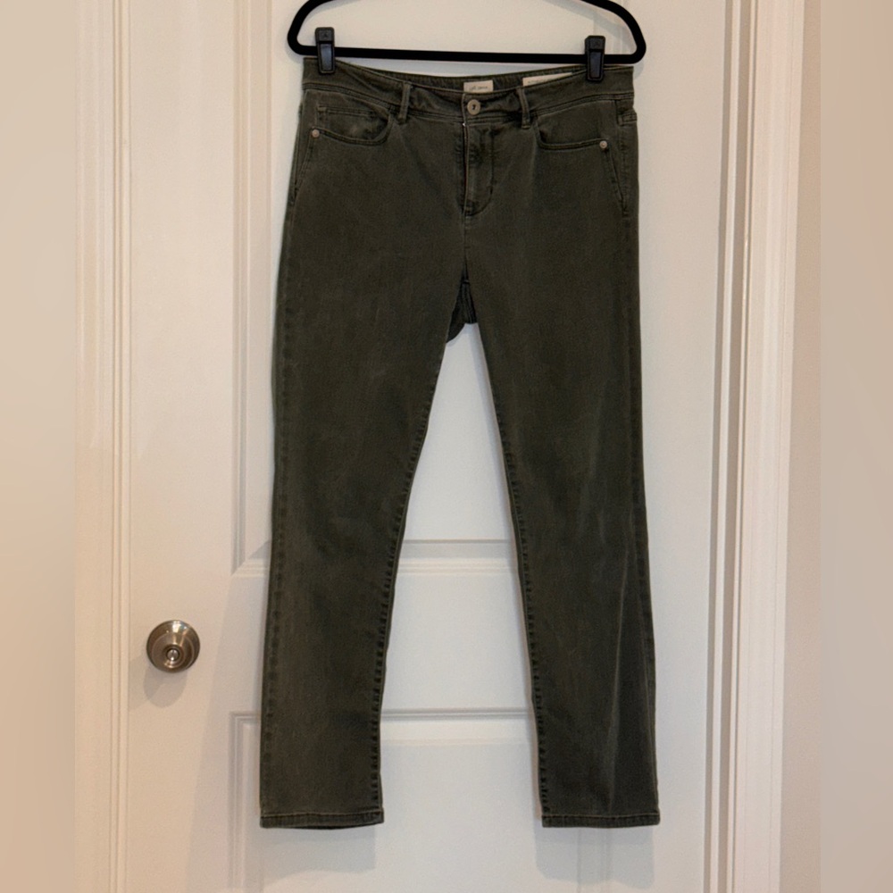 J. Jill Straight Leg Jeans in Olive Green
